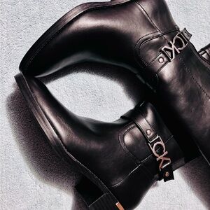 Calvin Klein Women's Black Leather Ankle Boots